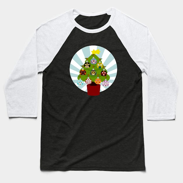 Árbol De Navidad De Lucha Libre En Inglés Baseball T-Shirt by soniapascual